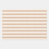 Feuille De Papier Cadeau Boho Minimalist Modern Brown Gender Neutral Stripe (Devant 2)
