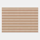 Feuille De Papier Cadeau Boho Minimalist Modern Brown Gender Neutral Stripe (Devant)