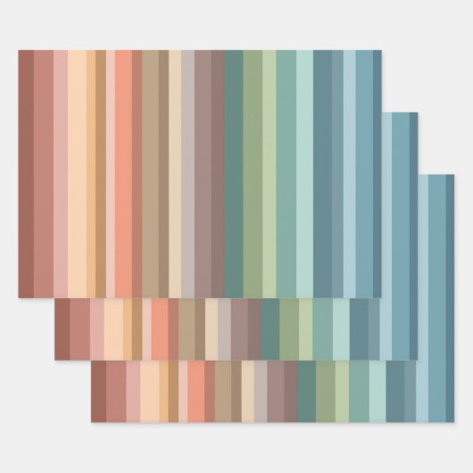 Feuille De Papier Cadeau Boho Modern Chic Stripes (Lot)