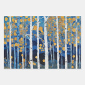 Feuille De Papier Cadeau Boho Mountain Aspen Tree Scene (Devant 2)