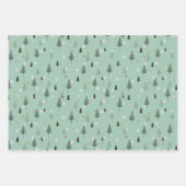 Feuille De Papier Cadeau Boho Noël arbres vacances (Devant)