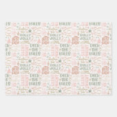 Feuille De Papier Cadeau Boho Noël dit Green Pink Terracotta (Devant 2)