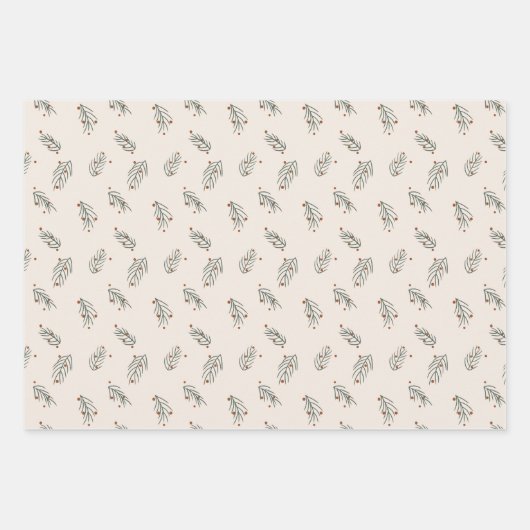 Feuille De Papier Cadeau Boho Noël Motifs (Devant 2)