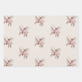 Feuille De Papier Cadeau Boho Pampas Rose Grass Fleurs séchées (Devant 3)