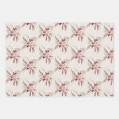 Feuille De Papier Cadeau Boho Pampas Rose Grass Fleurs séchées (Devant)