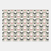 Feuille De Papier Cadeau Boho Pink Green Noël Noël (Devant)