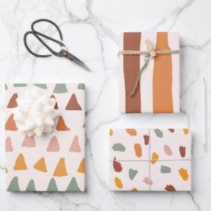 Feuille De Papier Cadeau Boho Print Doodle Shapes Happy Colours Patterns