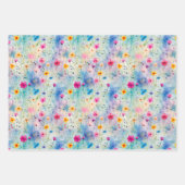 FEUILLE DE PAPIER CADEAU BOHO PRINTEMPS PRAIRIE FLORALE (Devant 3)
