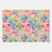 FEUILLE DE PAPIER CADEAU BOHO PRINTEMPS PRAIRIE FLORALE (Devant 2)