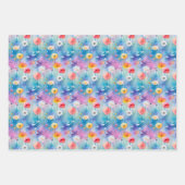 FEUILLE DE PAPIER CADEAU BOHO PRINTEMPS PRAIRIE FLORALE (Devant)