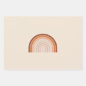 Feuille De Papier Cadeau Boho Rainbow Beige Terracotta (Devant)