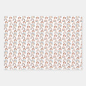 Feuille De Papier Cadeau Boho Rainbow Blue Blush Gold Hearts (Devant)