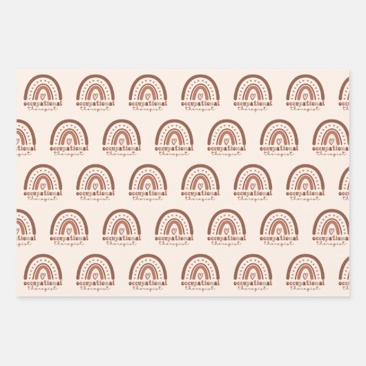 Feuille De Papier Cadeau Boho Rainbow OT ergothérapeute (Devant)
