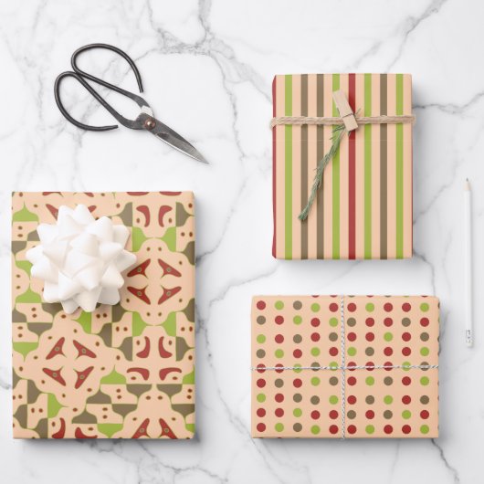 Feuille De Papier Cadeau Boho Retro Moderne Graphisme (Recto)