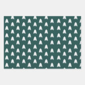 Feuille De Papier Cadeau Boho Rose Vert Rouge Blanc Noël Arbres de Noël Vac (Devant 3)