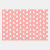 Feuille De Papier Cadeau Boho Rose Vert Rouge Blanc Noël Arbres de Noël Vac (Devant)