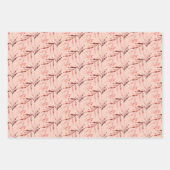 Feuille De Papier Cadeau Boho Rouge rose vert Aquarelle Sauvages (Devant 2)