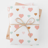 Feuille De Papier Cadeau Boho Saint Valentin pastel coeur d'amour (En situation)