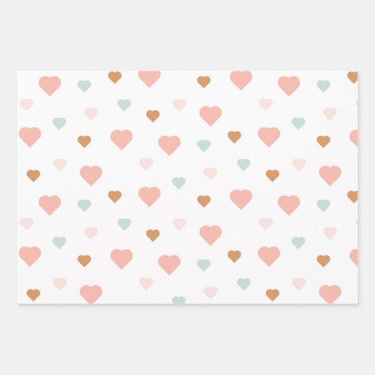 Feuille De Papier Cadeau Boho Saint Valentin pastel coeur d'amour (Devant)