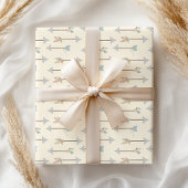 Feuille De Papier Cadeau Boho Teepee Flèches Baby shower pastel