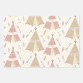Feuille De Papier Cadeau Boho Teepee Flèches Baby shower pastel (Devant)