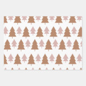 Feuille De Papier Cadeau Boho Terracotta rose blanc Arbres de Noël Vacances (Devant 3)