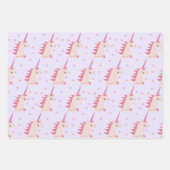Feuille De Papier Cadeau Boho Unicorn pastels (Devant 3)