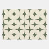Feuille De Papier Cadeau Boho vert du milieu du siècle moderne élégant et g (Devant 2)