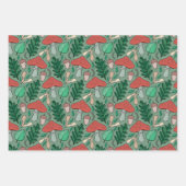 Feuille De Papier Cadeau Bois à l'automne motif champignon Aquarelle (Devant 3)