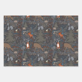 Feuille De Papier Cadeau Bois Animaux Bois d'hiver (Devant)