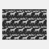 Feuille De Papier Cadeau Bois d'argent Épinette Forêt d'épinette Noir de ne (Devant)