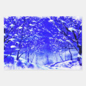 Feuille De Papier Cadeau Bois d'hiver (Devant 3)