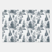 Feuille De Papier Cadeau Bois d'hiver Abstrait moderne noir et blanc (Devant)