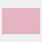 Feuille De Papier Cadeau Bois d'or Forêt de pins rose framboise rouge (Devant 3)