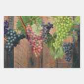 Feuille De Papier Cadeau Bois et raisins rustiques (Devant 2)