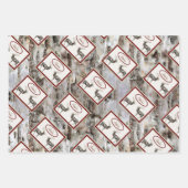 Feuille De Papier Cadeau Bois rustique Elk / Reindeer Famille Monogramme ta (Devant 2)