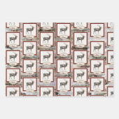 Feuille De Papier Cadeau Bois rustique Elk / Reindeer Famille Monogramme ta (Devant)