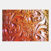 Feuille De Papier Cadeau Bois sculpté apparence bois élégant taché (Devant 3)