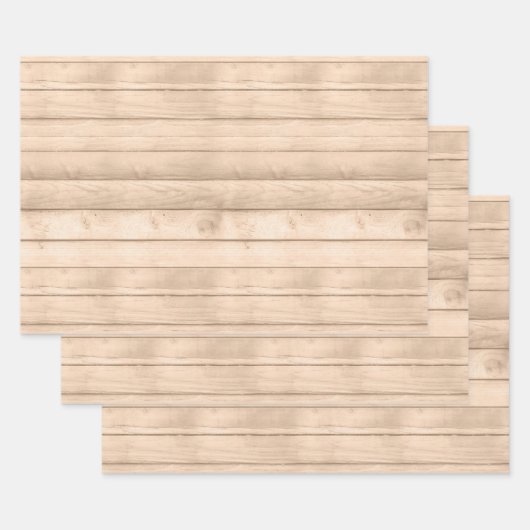 Feuille De Papier Cadeau Bois Tan Rustique (Lot)
