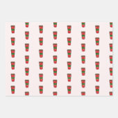 Feuille De Papier Cadeau Boissons de café de Noël (Devant 3)