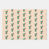 Feuille De Papier Cadeau Boissons de café de Noël (Devant)