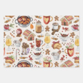 Feuille De Papier Cadeau Boissons d'hiver et desserts (Devant 3)