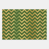 Feuille De Papier Cadeau Bold Gold Chevron Holiday Trio (Devant)