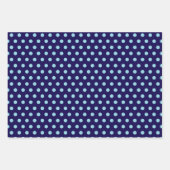 Feuille De Papier Cadeau Bold Light Blue Polka Dots on Navy Blue  (Devant)