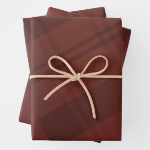 Feuille De Papier Cadeau Bold maroon plaid simple vacances