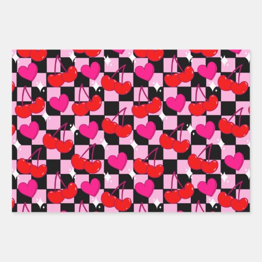 Feuille De Papier Cadeau Bombe cerise (Devant)