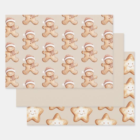 Feuille De Papier Cadeau Bon pain d'épices et Star Cookie (Lot)