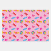 Feuille De Papier Cadeau Bonbons colorés et Motif Lollipop (Devant)