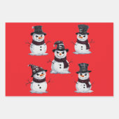 Feuille De Papier Cadeau Bonhomme de neige gothique (Devant 3)