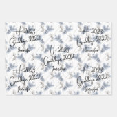 Feuille De Papier Cadeau Bonjour 2023 Adieu 2022 (Devant 2)